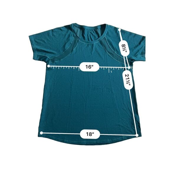 ATHLETA TEAL CHI DOT MESH TRAIN TEE  size XS - Picture 4 of 7